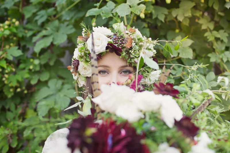Autumn Flower Crown Wedding