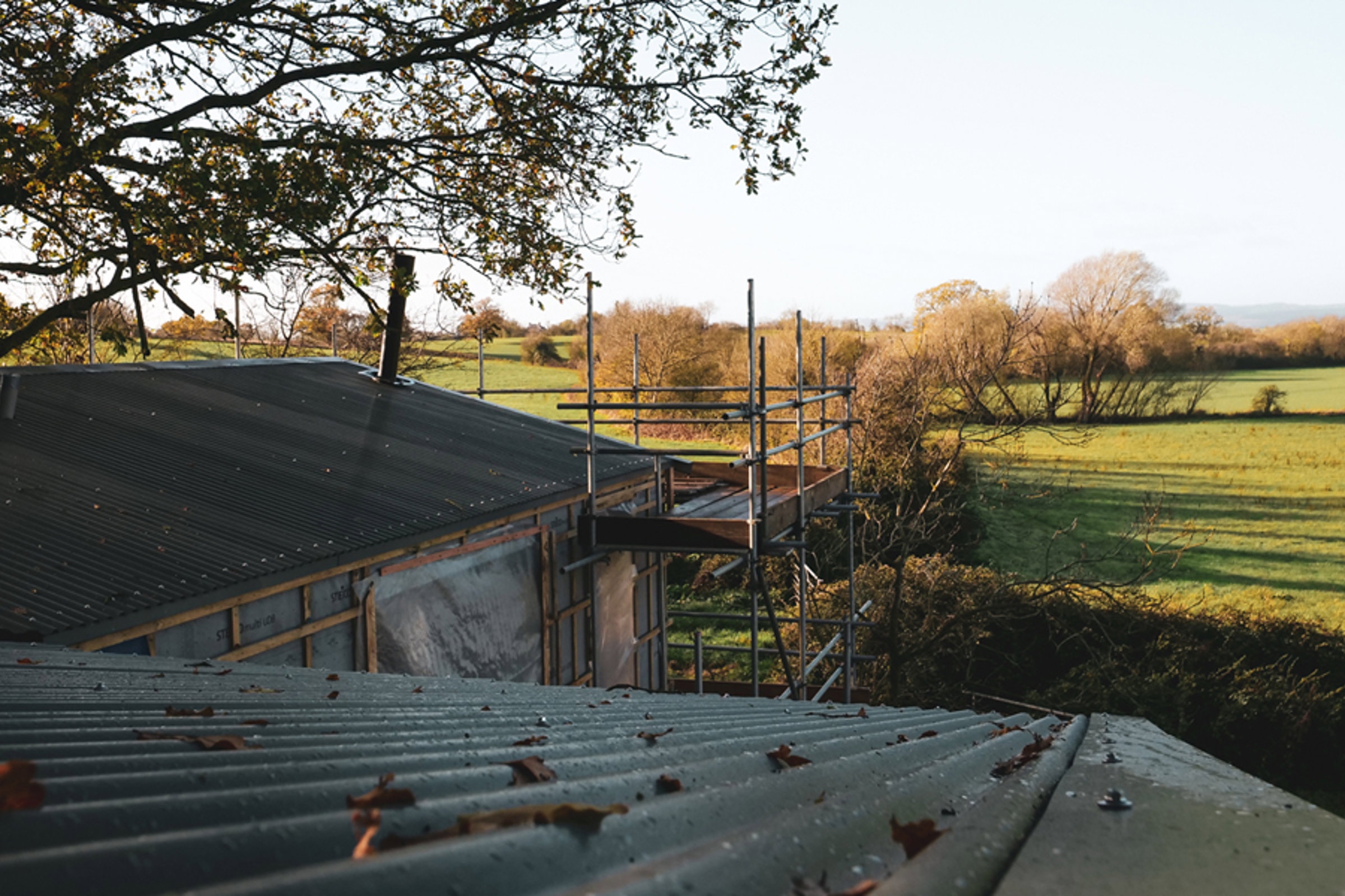 Treehouse build is nearly complete at Elmore Court, soon you will be able to stay in the woods overlooking the rewilding project and new wetlands in the Cotswolds