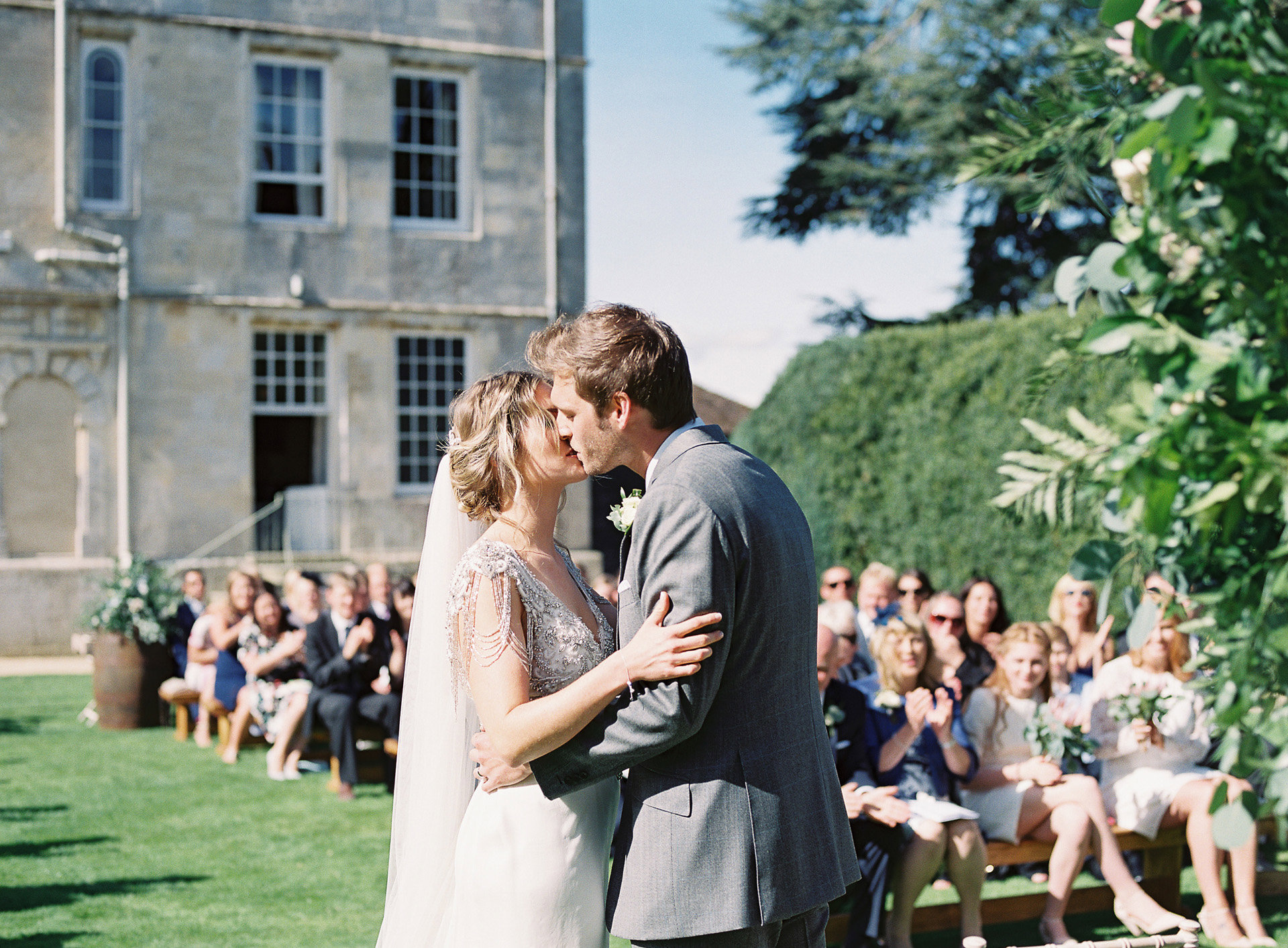 Outdoor Wedding Kiss