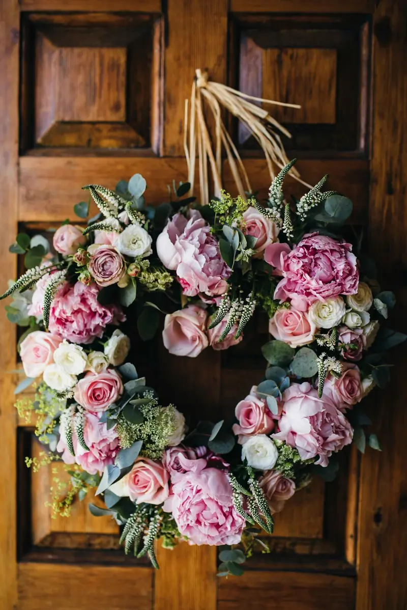 Door Wreath Wedding Flowers