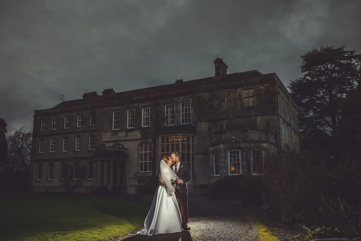 Elmorecourt Nighttime Winter Wedding