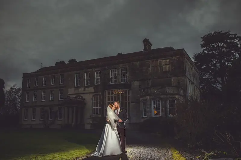 Elmorecourt Nighttime Winter Wedding