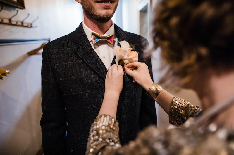 Colourful Bow Tie Wedding